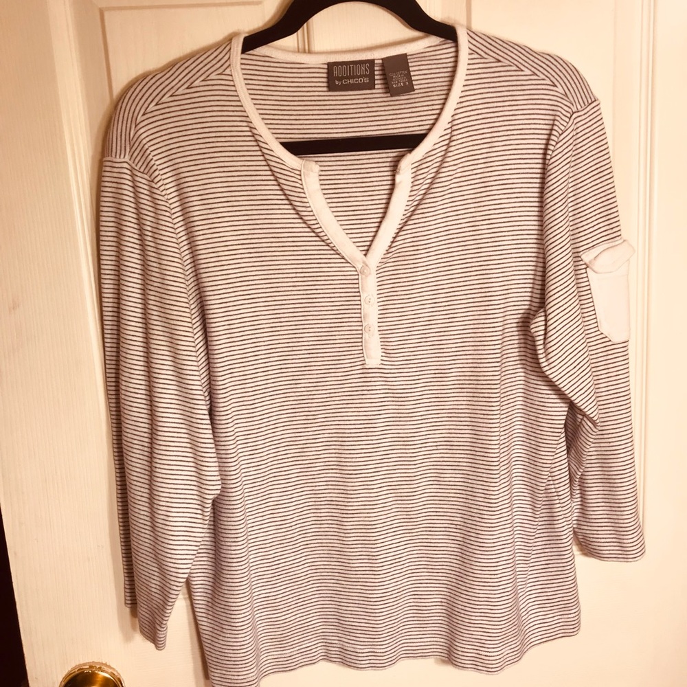 Chico’s NavyStriped Top